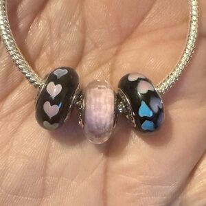 3pc Pandora Murano Charms Bundle